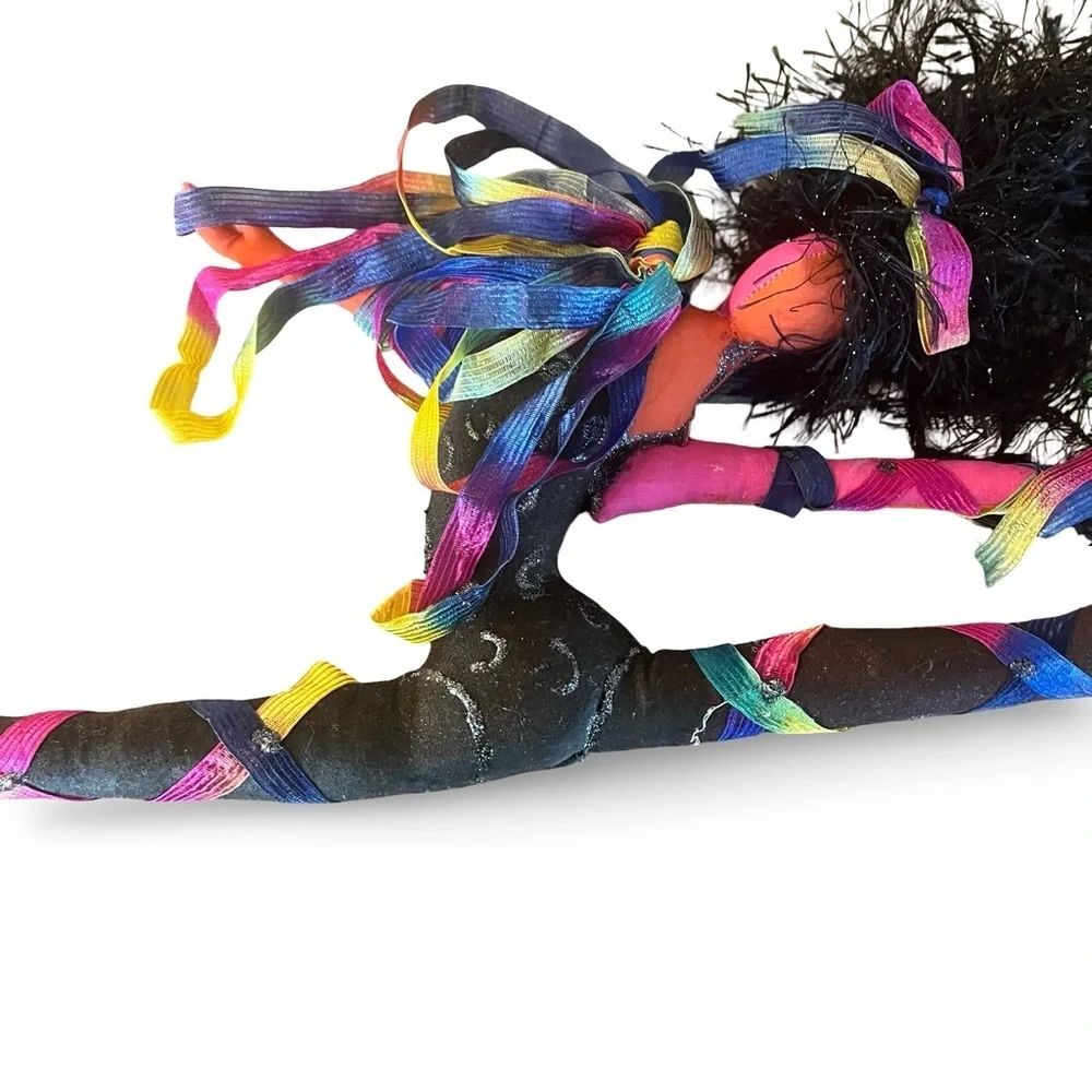 Vintage 1990s Colorful Cloth Dancer Ornament